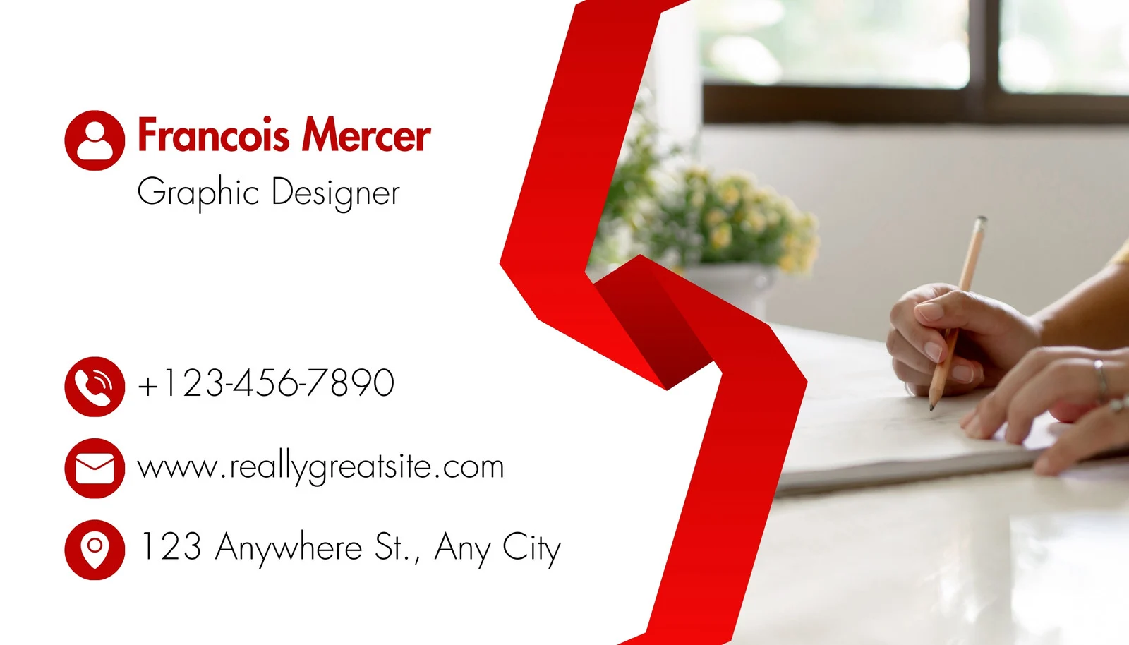 Red Modern Card